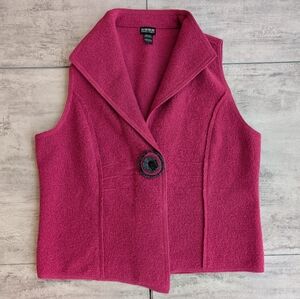 Nomadic Traders Magenta Wool Blend Vest with Statement Button